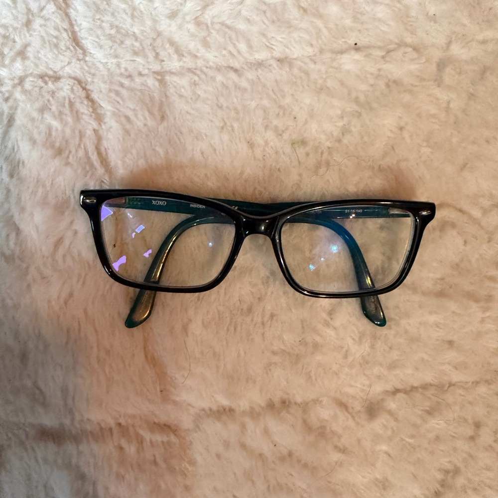Xoxo Black & Teal Rectangular Eyeglass Frames
